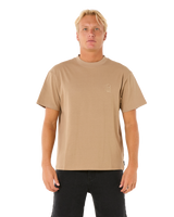 The Rip Curl Mens Search Embroidery T-Shirt in Sand Dune