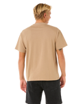 The Rip Curl Mens Search Embroidery T-Shirt in Sand Dune
