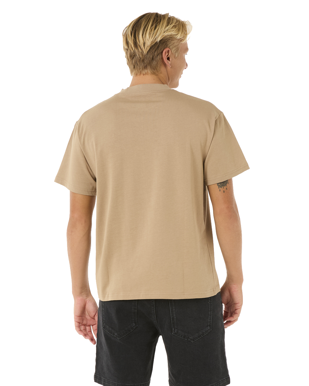 The Rip Curl Mens Search Embroidery T-Shirt in Sand Dune