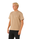 The Rip Curl Mens Search Embroidery T-Shirt in Sand Dune