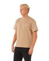 The Rip Curl Mens Search Embroidery T-Shirt in Sand Dune