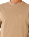The Rip Curl Mens Search Embroidery T-Shirt in Sand Dune