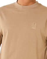 The Rip Curl Mens Search Embroidery T-Shirt in Sand Dune