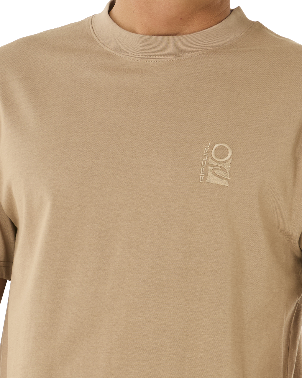 The Rip Curl Mens Search Embroidery T-Shirt in Sand Dune