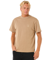 The Rip Curl Mens Search Embroidery T-Shirt in Sand Dune