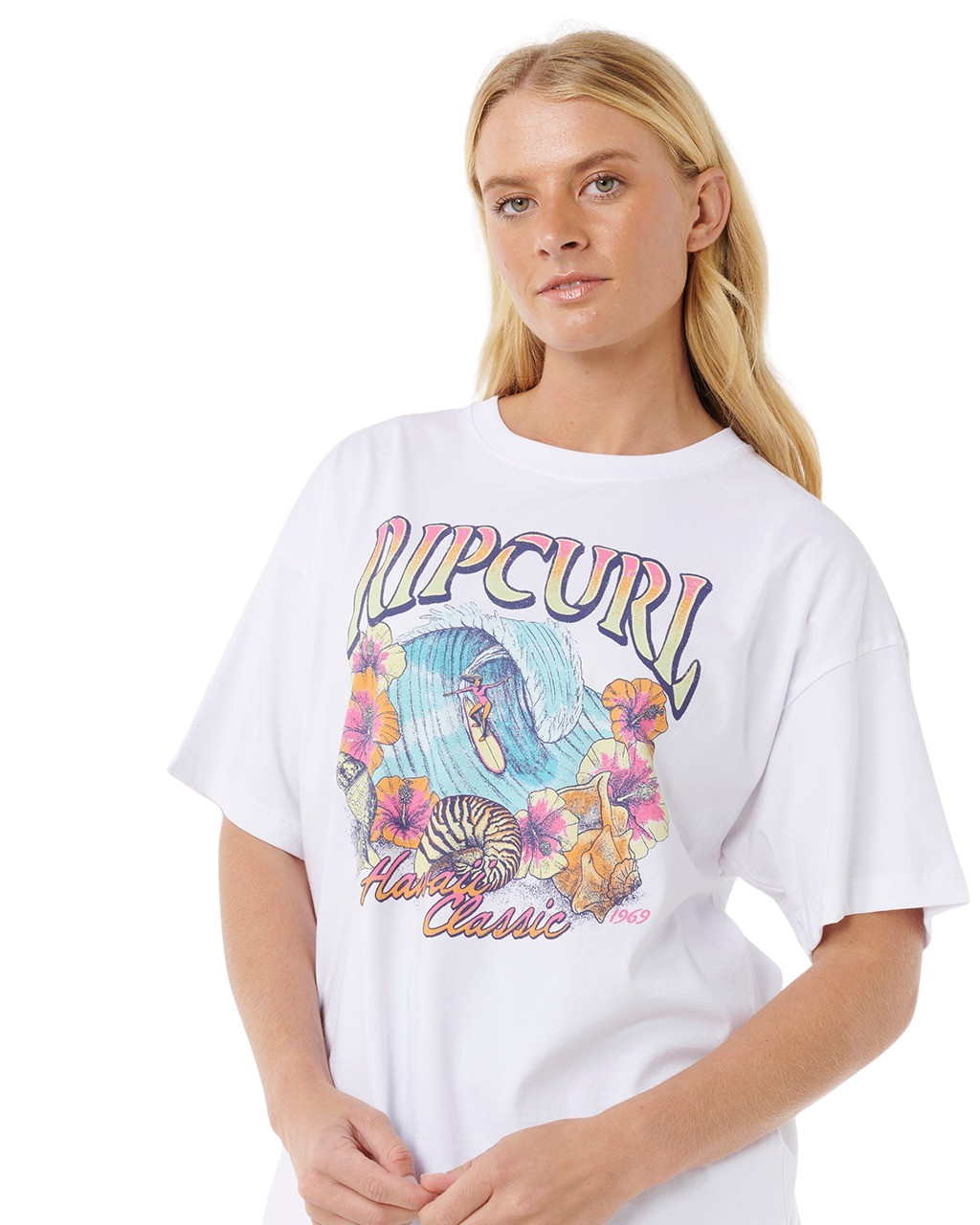 The Rip Curl Womens Hawaii Classic Heritage T-Shirt in White
