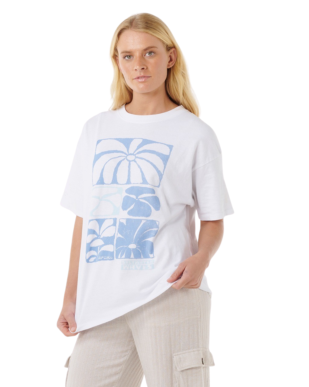 The Rip Curl Womens Artist Of The Search Oceanic Heritage T-Shirt in Optical White