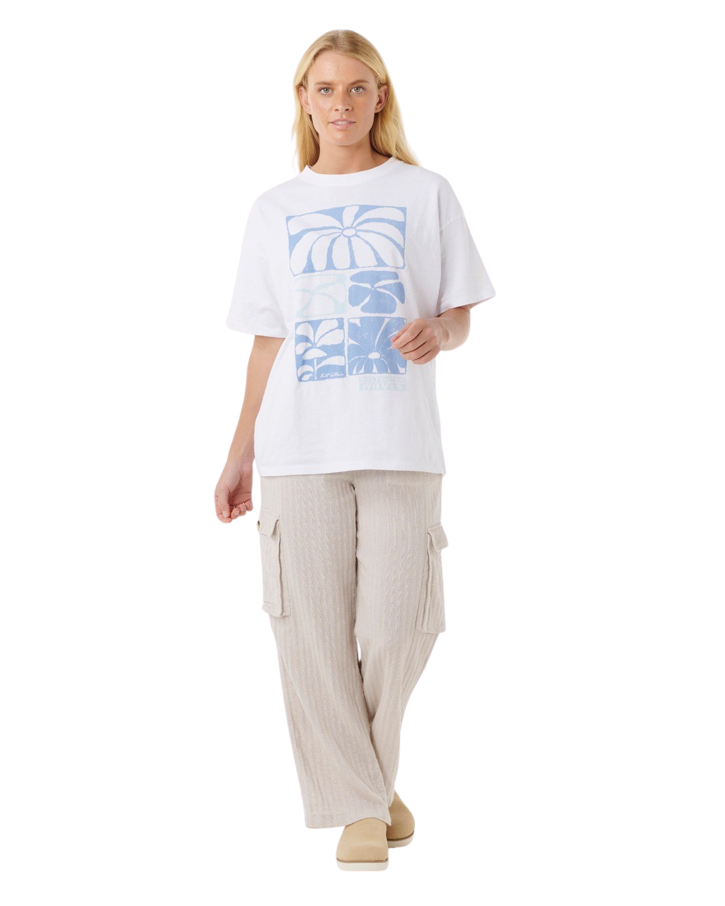 The Rip Curl Womens Artist Of The Search Oceanic Heritage T-Shirt in Optical White