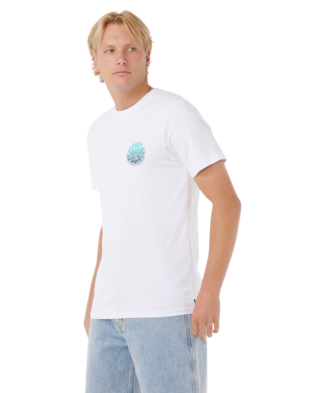 The Rip Curl Mens Wettie Passage Icon T-Shirt in Optical White