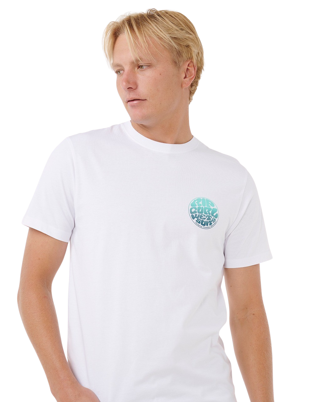 The Rip Curl Mens Wettie Passage Icon T-Shirt in Optical White