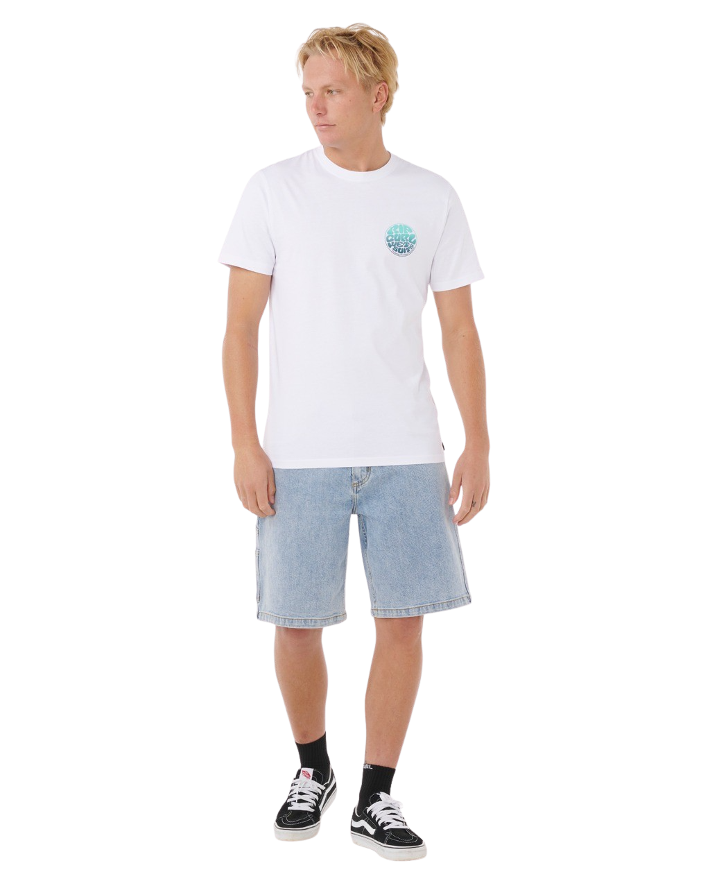 The Rip Curl Mens Wettie Passage Icon T-Shirt in Optical White