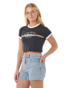 The Rip Curl Womens Keepsakes From Waikiki Baby T-Shirt in Washed Black