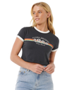 The Rip Curl Womens Keepsakes From Waikiki Baby T-Shirt in Washed Black
