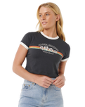 The Rip Curl Womens Keepsakes From Waikiki Baby T-Shirt in Washed Black