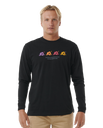 The Rip Curl Mens Surf Revival Hoffman Long Sleeve T-Shirt in Black