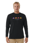 The Rip Curl Mens Surf Revival Hoffman Long Sleeve T-Shirt in Black