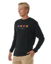 The Rip Curl Mens Surf Revival Hoffman Long Sleeve T-Shirt in Black