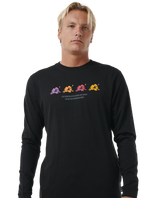 The Rip Curl Mens Surf Revival Hoffman Long Sleeve T-Shirt in Black