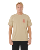 The Rip Curl Mens Vaporcool Search Stack T-Shirt in Khaki Rock