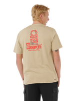 The Rip Curl Mens Vaporcool Search Stack T-Shirt in Khaki Rock