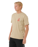 The Rip Curl Mens Vaporcool Search Stack T-Shirt in Khaki Rock