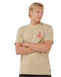 The Rip Curl Mens Vaporcool Search Stack T-Shirt in Khaki Rock