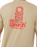 The Rip Curl Mens Vaporcool Search Stack T-Shirt in Khaki Rock