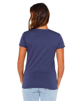 Heart V Neck T-Shirt in Navy