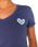 Heart V Neck T-Shirt in Navy