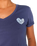 Heart V Neck T-Shirt in Navy