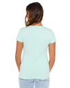 Heart V Neck T-Shirt in Light Aqua