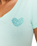 Heart V Neck T-Shirt in Light Aqua