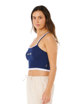 The Rip Curl Womens Surf Revival Layered Tank Top in Dark Navy
