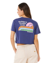 Surf Side Cropped T-Shirt in Navy