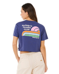 Surf Side Cropped T-Shirt in Navy