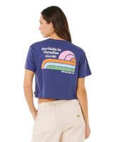 Surf Side Cropped T-Shirt in Navy