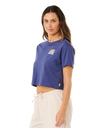 Surf Side Cropped T-Shirt in Navy
