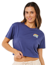 Surf Side Cropped T-Shirt in Navy