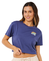 Surf Side Cropped T-Shirt in Navy