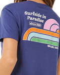 Surf Side Cropped T-Shirt in Navy