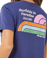 Surf Side Cropped T-Shirt in Navy