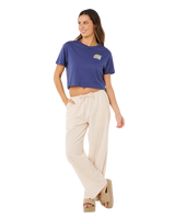 Surf Side Cropped T-Shirt in Navy