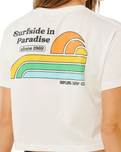 The Rip Curl Womens Surf Side Cropped T-Shirt in Bone