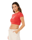 The Rip Curl Womens Pacific Coast Baby T-Shirt in Deep Red