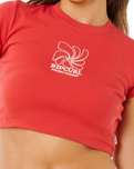 The Rip Curl Womens Pacific Coast Baby T-Shirt in Deep Red