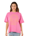 The Rip Curl Womens Hotel Malibu Heritage T-Shirt in Super Pink