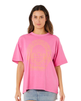 The Rip Curl Womens Hotel Malibu Heritage T-Shirt in Super Pink