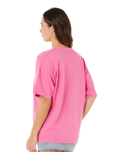 The Rip Curl Womens Hotel Malibu Heritage T-Shirt in Super Pink