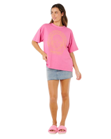 The Rip Curl Womens Hotel Malibu Heritage T-Shirt in Super Pink