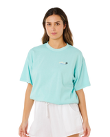 The Rip Curl Womens Aloha Heritage T-shirt in Light Sea Blue